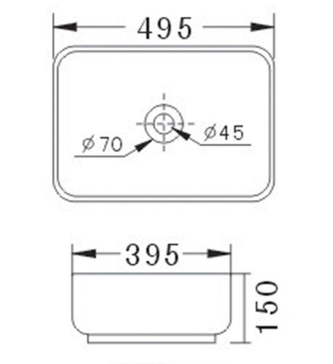 Eden Soft Edge Rectangular Basin 495