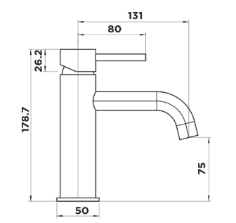 Anise Curved Basin Mixer