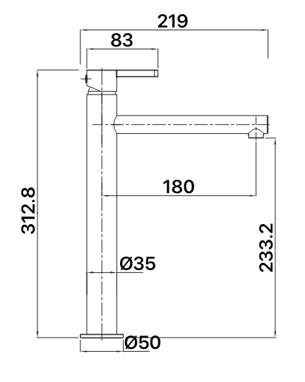 Aloe Tall Basin Mixer