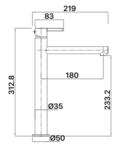 Aloe Tall Basin Mixer