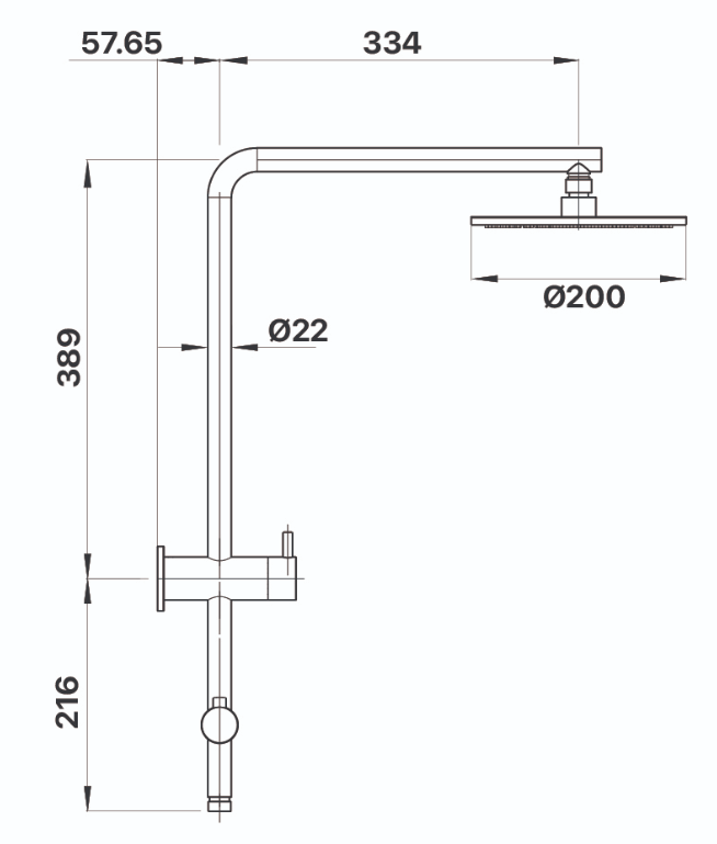 Matcha Ceiling Droppper Shower Arm 300