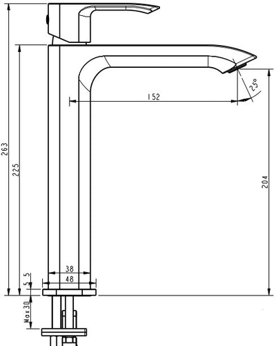 Zoya Vessel Basin Mixer