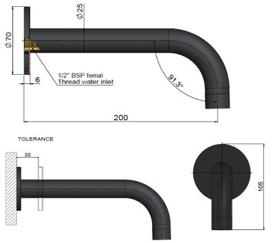 ME Curved Bath Spout