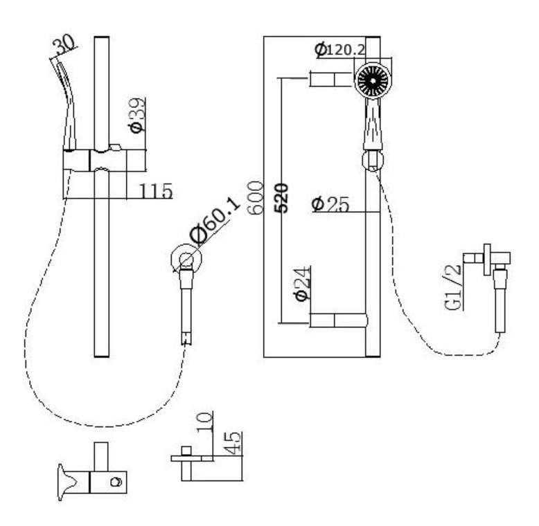 Pentro Hand Shower Rail Set