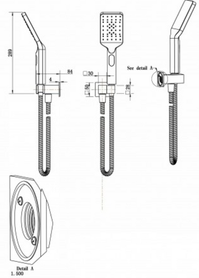 Eden Hand Shower Rail on Bracket