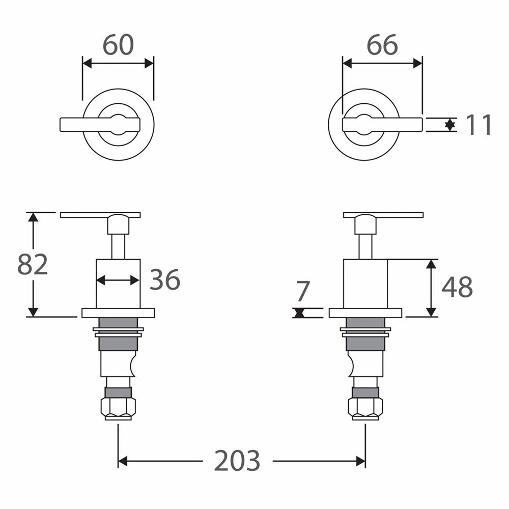 Santa Fe Lever Wall Top Assemblies