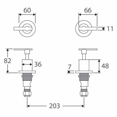 Santa Fe Lever Wall Top Assemblies