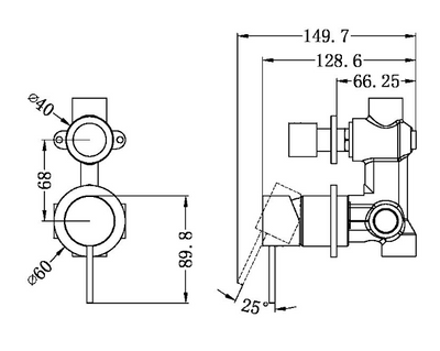 Mecca Wall Mixer With Diverter Separate BP