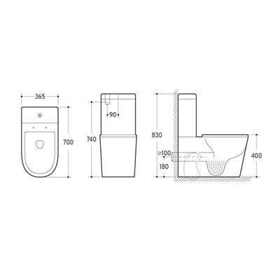 Selector Black Wall Faced Toilet Suite