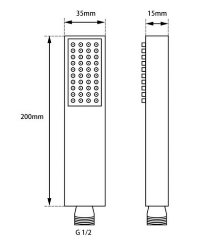 AQP Square Hand Shower Spray Head