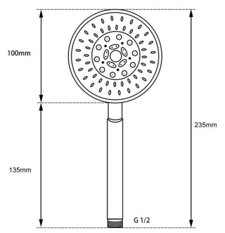 AQP 5F Round Handheld Shower