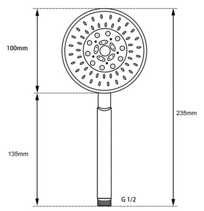 AQP 5F Round Handheld Shower