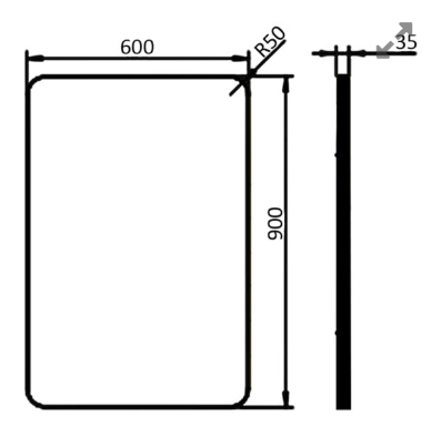 Eden Rectangular Mirror 600