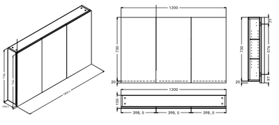 Florence Mirror Cabinet 1200