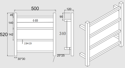 AQP Black Heated Towel Rail