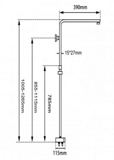 AQP Square Shower Station with Handheld Shower