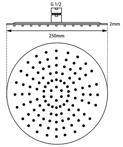 AQP Round Shower Head 250