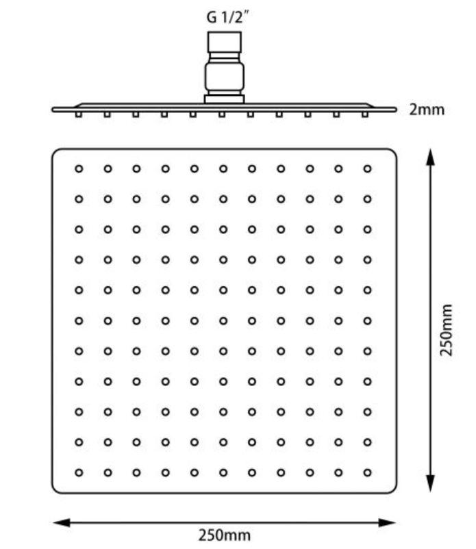 AQP Square Shower Head 250