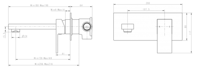 Blaze Wall Mixer with Spout