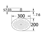 ACL Brass Oval Shower Head 300mm