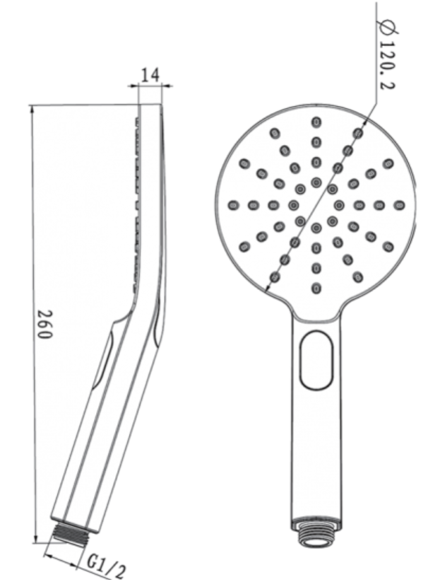 AQP ABS Round Handheld Shower