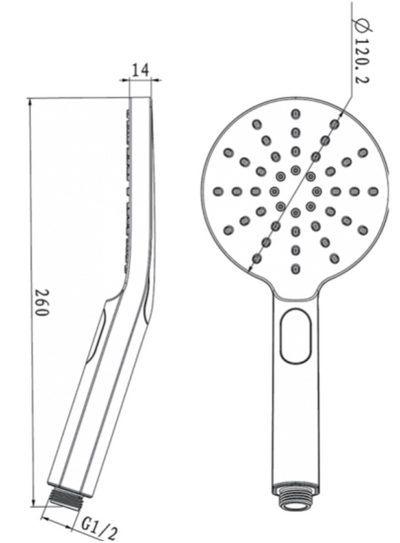 AQP ABS Round Handheld Shower