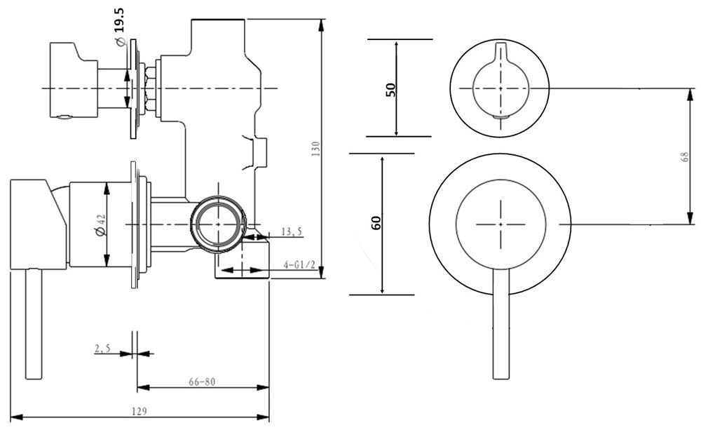 Cioso Wall Mixer with Diverter Separate Plate