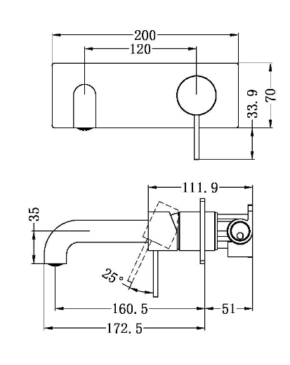 Mecca Wall Mixer with Spout 230mm