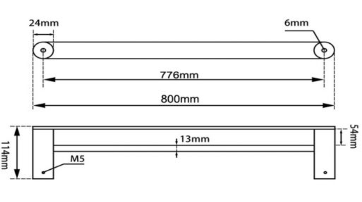 Rushy Double Towel Rail 800