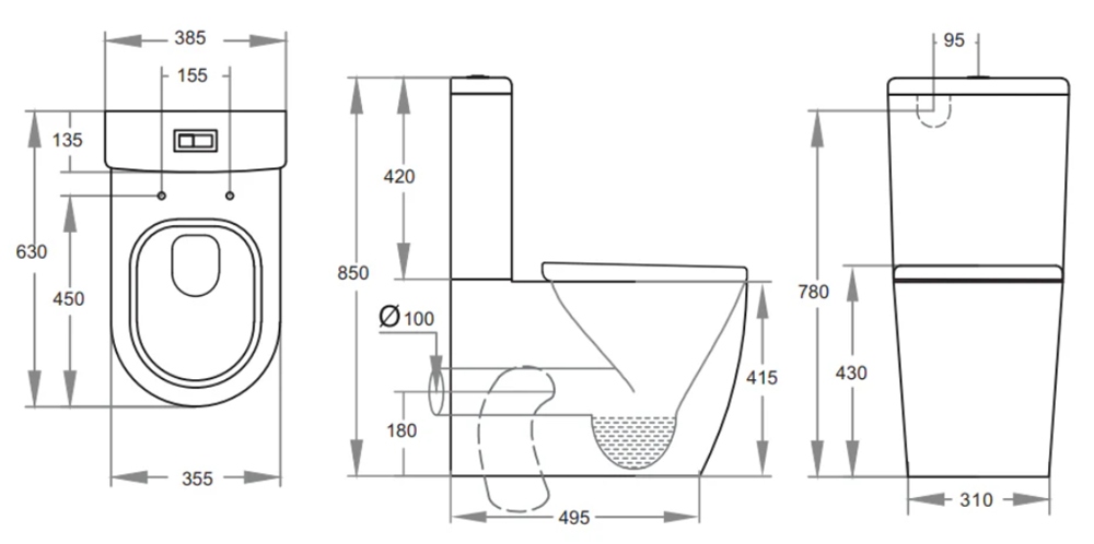 Selector Short Projection Back-to-Wall Toilet Suite