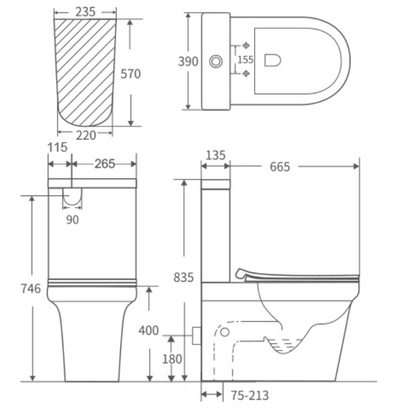 Prato Toilet Suite