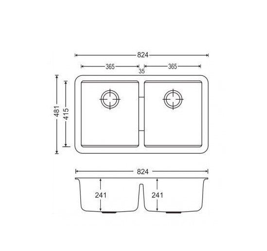 Classic Double Granite Kitchen Sink 850