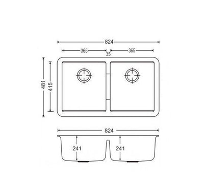 Classic Double Granite Kitchen Sink 850