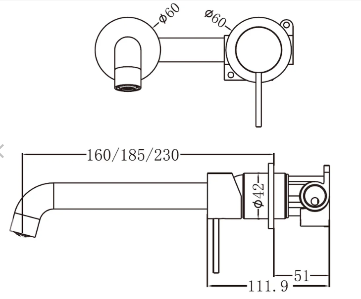 Mecca Wall Mixer with Spout 160mm