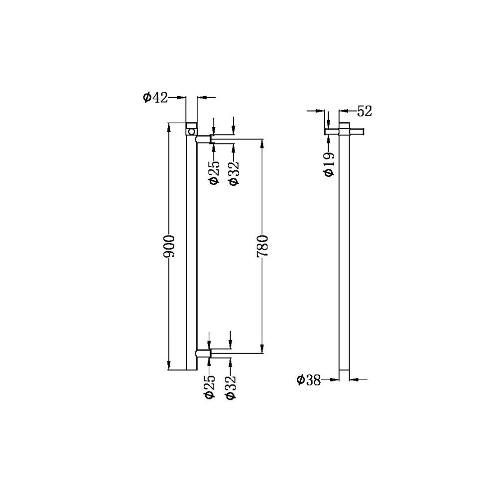 NT Heated Vertical Towel Rail