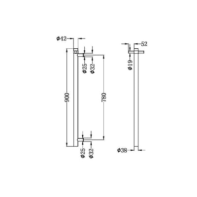 NT Heated Vertical Towel Rail