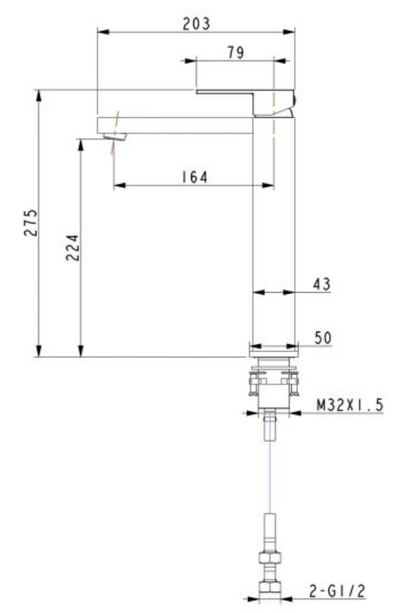 Blaze Long Spout Tall Basin Mixer