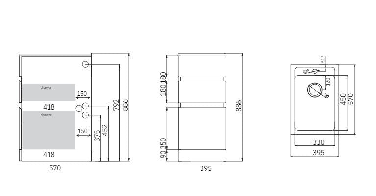 Nugleam Drawer System Laundry Unit