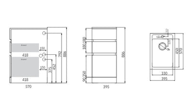 Nugleam Drawer System Laundry Unit