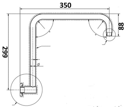 Akemi High Rise Shower Arm 350