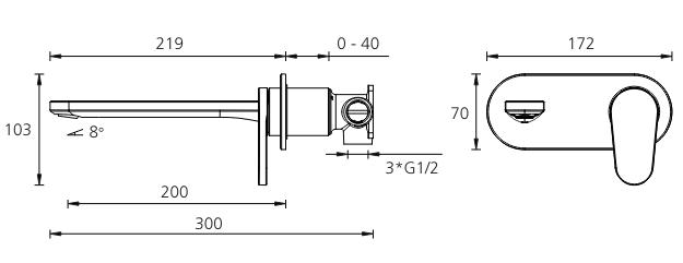 London Wall Mixer with Spout