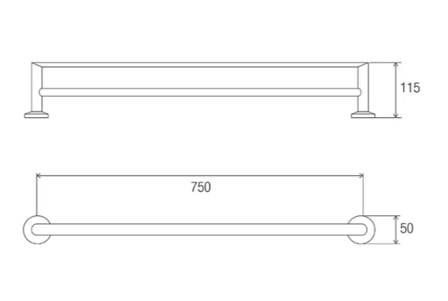 Modena Double Towel Rail 750