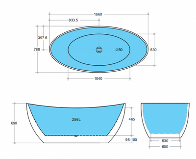 Evie Curve Bathtub with Overflow