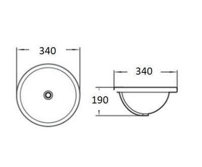 Poseidon Oval Undermount Basin with Overflow 500