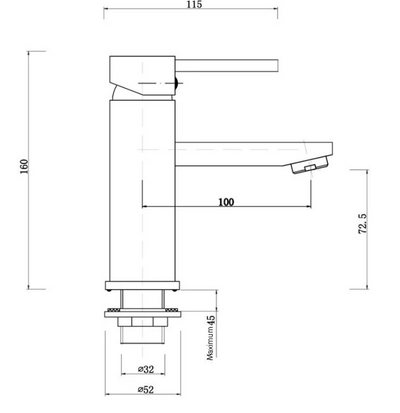 Lucid Pin Lever Basin Mixer