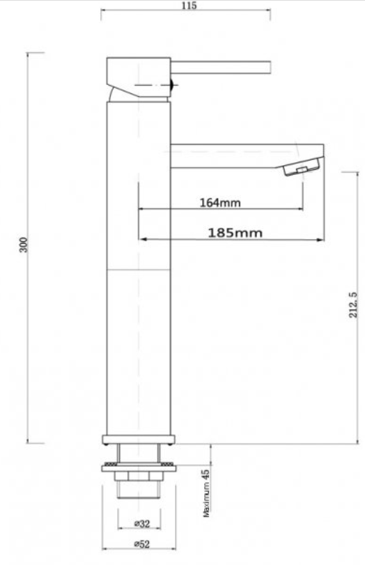 Lucid Pin Lever Tall Basin Mixer