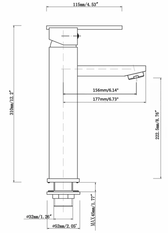 Blaze Mid-spout Tall Basin Mixer