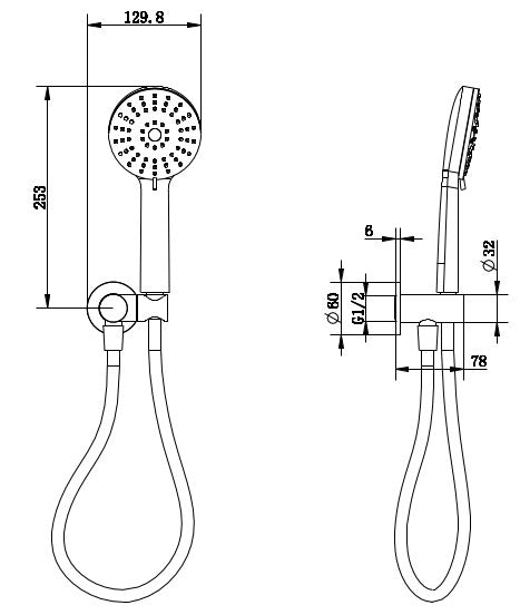 Akemi Hand Shower on Swivel Bracket