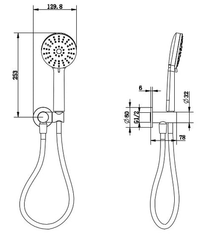 Akemi Hand Shower on Swivel Bracket