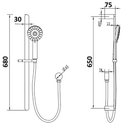 Akemi Hand Shower Rail Set